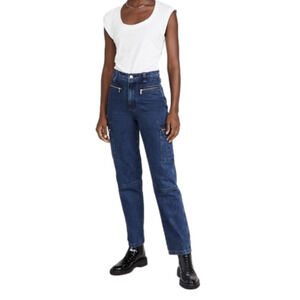 Weworewhat Utility Cargo Style Zippered Dark Wash Straight Denim Jeans Size 29